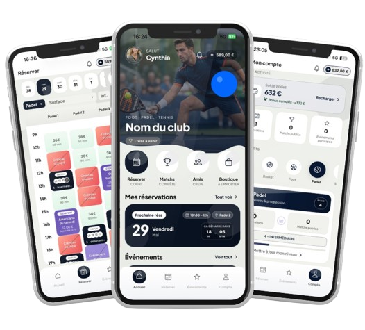 Application MySportbay : accueil club, réservation de courts et compte membre