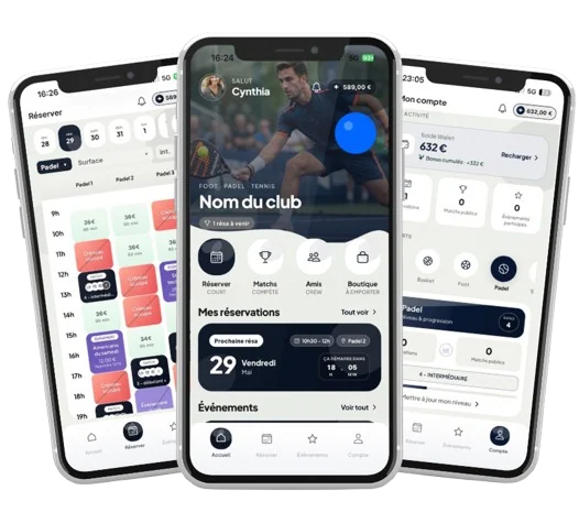 Application MySportbay : accueil club, réservation de courts et compte membre